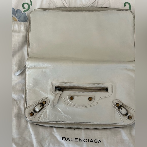 Balenciaga Paris white arena leather wallet with classic hardware - Picture 3 of 3
